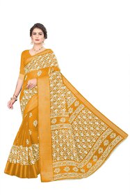 SVB Saree Mustard Colour Linen Printed Saree