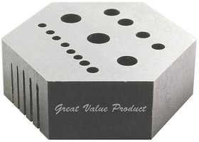 Hexagonal Riveting Stake Anvil 15 Holes  5 Serrations Wire Drawing Rivet Making Jewelry Wiring Forming Tool