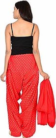 Rangrez Creation Women Cotton Printed Full Patiyala Salwar With Duptta SEt ( Free Size )(RED)