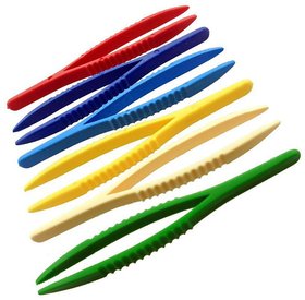 6 Color Plastic Tweezer Set With Textured Handle  Tweezers 6pc Set