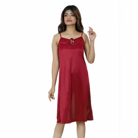 Nivcy Women Satin Nighty (Maroon)