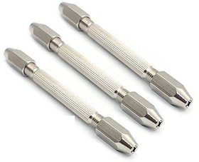 Scorpion Pack of 3 Double Ended Pin Vice Chucks--Hand Drill Chuck Bit Tools for Jewelry Watch Repairing