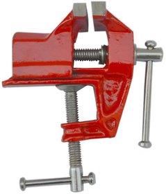 Scorpion Table Vice Clamp Type Fixed Base Baby Vice- Cast Iron(60 mm, Red)