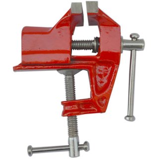                      Scorpion Table Vice Clamp Type Fixed Base Baby Vice- Cast Iron(60 mm, Red)                                              