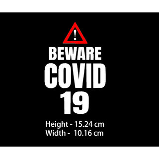 Simple N Sober - Beware Of Covid 19 Sticker White Gloss Simple N Sober - Beware Of Covid 19 Sticker White Gloss