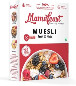 Mamafeast Muesli Fruit and Nut 400g, Breakfast Cereal - Whole Oats  Whole Grain, Immunity Booster400 g, Box