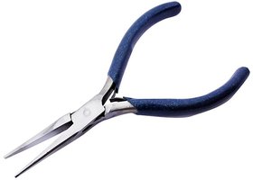 Plier Long Chain Nose Heavy without V-Spring Stainless Steel 5.5 inch (140 mm) Blue For Jewellery Making, Model Making