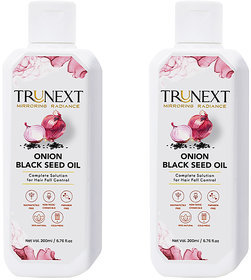 TRUNEXT ONION BLACK SEED HAIR OIL FOR HAIR GROWTH, PACK OF 2 (400 ML)
