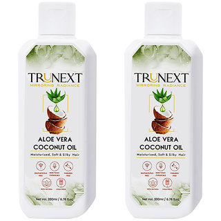 Buy TRUNEXT NATURAL ALOE VERA COCONUT HAIR OIL , PACK OF 2 (400 ML) Online  - Get 75% Off