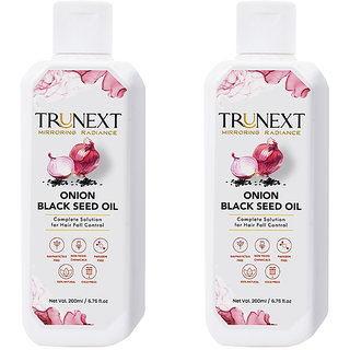 TRUNEXT ONION BLACK SEED HAIR OIL FOR HAIR GROWTH, PACK OF 2 (400 ML)