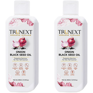                       TRUNEXT ONION BLACK SEED HAIR OIL FOR HAIR GROWTH, PACK OF 2 (400 ML)                                              