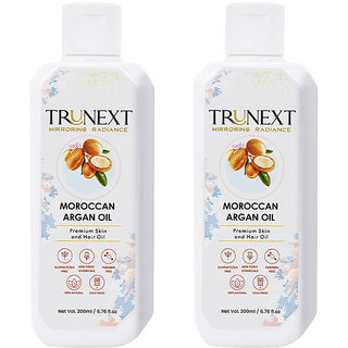 TRUNEXT 100 PURE  NATURAL MOROCCAN ARGAN OIL FOR HAIR GROWTH, Pack of 2, (400 ml)