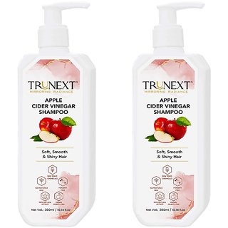                       TRUNEXT Apple Cider Vinegar Shampoo for All Type of Hair, Pack of 2 (600 ml)                                              
