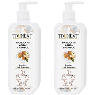                       TRUNEXT Moroccan Argan Shampoo for Hair Fall Control and Better Hair Growth, Pack of 2 (600 Ml)                                              