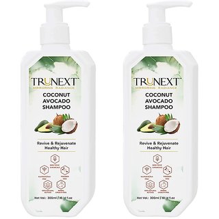 TRUNEXT Coconut Avocado Shampoo, Ultra Hydrating Coconut Shampoo, Pack of 2 (600 ml) TRUNEXT Coconut Avocado Shampoo, Ultra Hydrating Coconut Shampoo, Pack of 2 (600 ml)