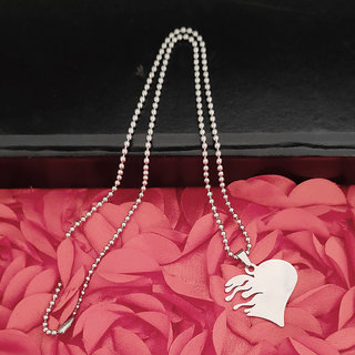                       Sullery Valentine gift Heart Beat Lifeline Heart Locket for Girls Women Gift  Silver  Stainless Steel Heart Pendant                                              