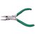 Plier Rosary Chain Nose With Cutter Stainless Steel 5 inch (127 mm) Green For Jewellery Making, Model Making
