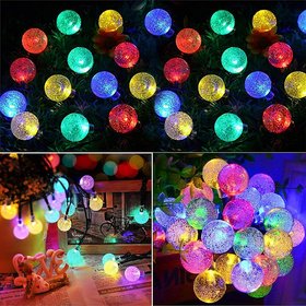 Fairy String Lights 16 LED Crystal Bubble Ball Fairy Lights Navratri / Dipawali / Diwali Decoration Lights (Multicolor )