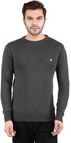Akaas Men's Solid Round Neck Woolen Sweater