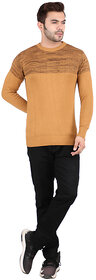 Akaas Men's Solid Round Neck Woolen Sweater