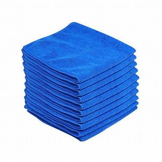 8-Piece Microfiber Towel Cloth Set Car And Bike Cleaning Household Dusting, Scratch Free Cleaning -BLUE-Color, 40X40Cm