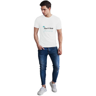                       THE 28 Printed Cotton Don't Stop Dreaming Men's Half Sleeve Round Neck T-Shirt                                              