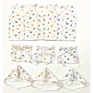                       Cocco Berry - New Born Baby / Infant wear Jabla, Nappies and Cap - Pack of 3 - Multicolour                                              