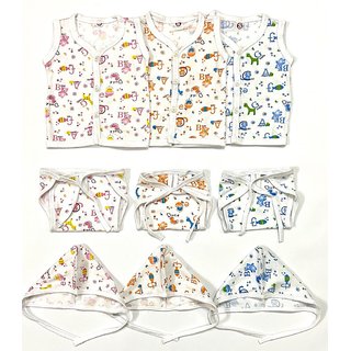 Cocco Berry - New Born Baby / Infant wear Jabla, Nappies and Cap - Pack of 3 - Multicolour