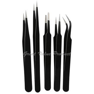 Scorpion Tweezers 5 in 1 Stainless Steel Tweezers Set (Stainless Steel)Black Scorpion Tweezers 5 in 1 Stainless Steel Tweezers Set (Stainless Steel)Black