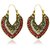 SGM Charming Bohemian Colorful love heart Bali hoop earrings for Women (SGE-084R)