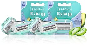LetsShave Evior 6 Sensitive Blades for Women - Pack of 4 blades