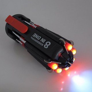 8 in 1 Multi Screwdriver Torch Set Tool Kit with LED Torch Light Home Use Tools