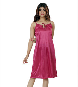 Nivcy Women Satin Nighty (Dark Pink)