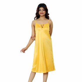 Nivcy Women Satin Nighty (Yellow)