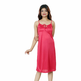 Nivcy Women Satin Nighty (True Red)