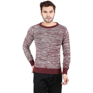 Solid Round Neck Woolen Sweater 