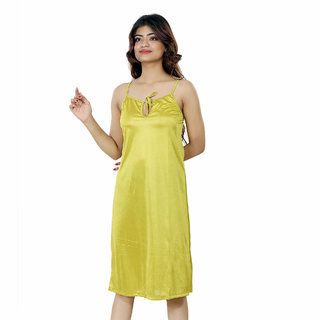                       Nivcy Women Satin Nighty (Celery)                                              