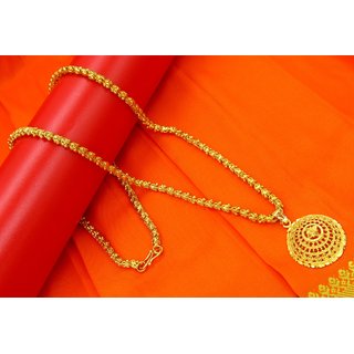                       Golden Gajara Chain Necklace with pendant                                              
