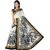 KSUT White Printed With Blouse Saree