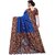 KSUT Blue Printed With Blouse Saree