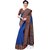 KSUT Blue Printed With Blouse Saree