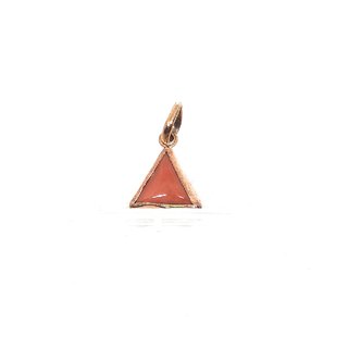                       Triangle Munga ( Red Coral ) Locket Of 16 Ratti  8 Carat In Copper To Remove Manglik Dosh From Your Birth Chart                                              