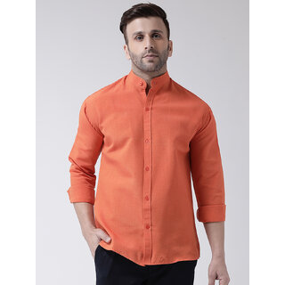                       Riag Men's Orange 100% Cotton Casual Shirts                                              