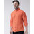 Riag Men's Orange 100% Cotton Casual Shirts