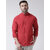 Riag Men's Red 100% Cotton Casual Shirts
