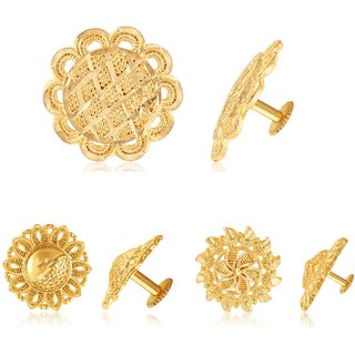                       Vighnaharta Sizzling Graceful Alloy Gold Plated Stud Earring Combo set For Women and Girls                                              
