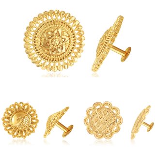                       Vighnaharta Graceful Alloy Gold Plated Stud Earring Combo set For Women and Girls                                              