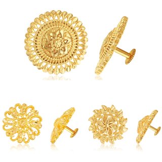Vighnaharta Sizzling Graceful Alloy Gold Plated Stud and Combo set For Women and Girls Vighnaharta Sizzling Graceful Alloy Gold Plated Stud and Combo set For Women and Girls