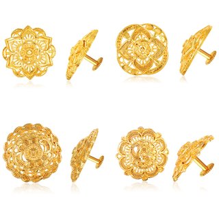                       Vighnaharta Charming Alloy Gold Plated Stud Earring Combo set For Women and Girls                                              
