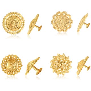                       Vighnaharta Twinkling Charming Alloy Gold Plated Stud Earring Combo set For Women and Girls                                              